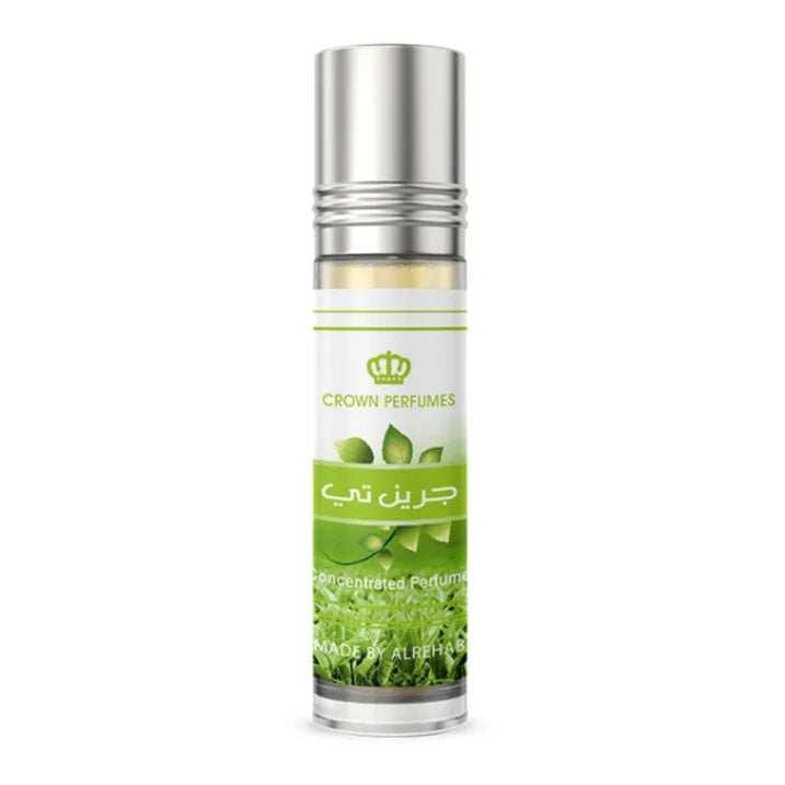 Parfumolie groen met groene thee label voor een frisse geur van Al-Rehab Parfumolie Groen