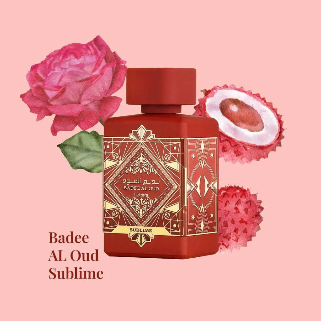 Oud Sublime parfumflesje met goud Art Deco ontwerp voor Salepify app, sold out powered