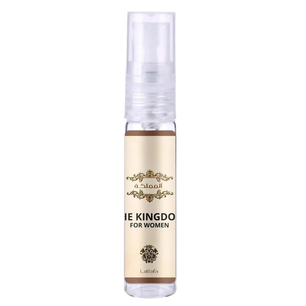 Transparante parfumflesje met geribbeld ontwerp voor The Kingdom Women op SalePagefy app