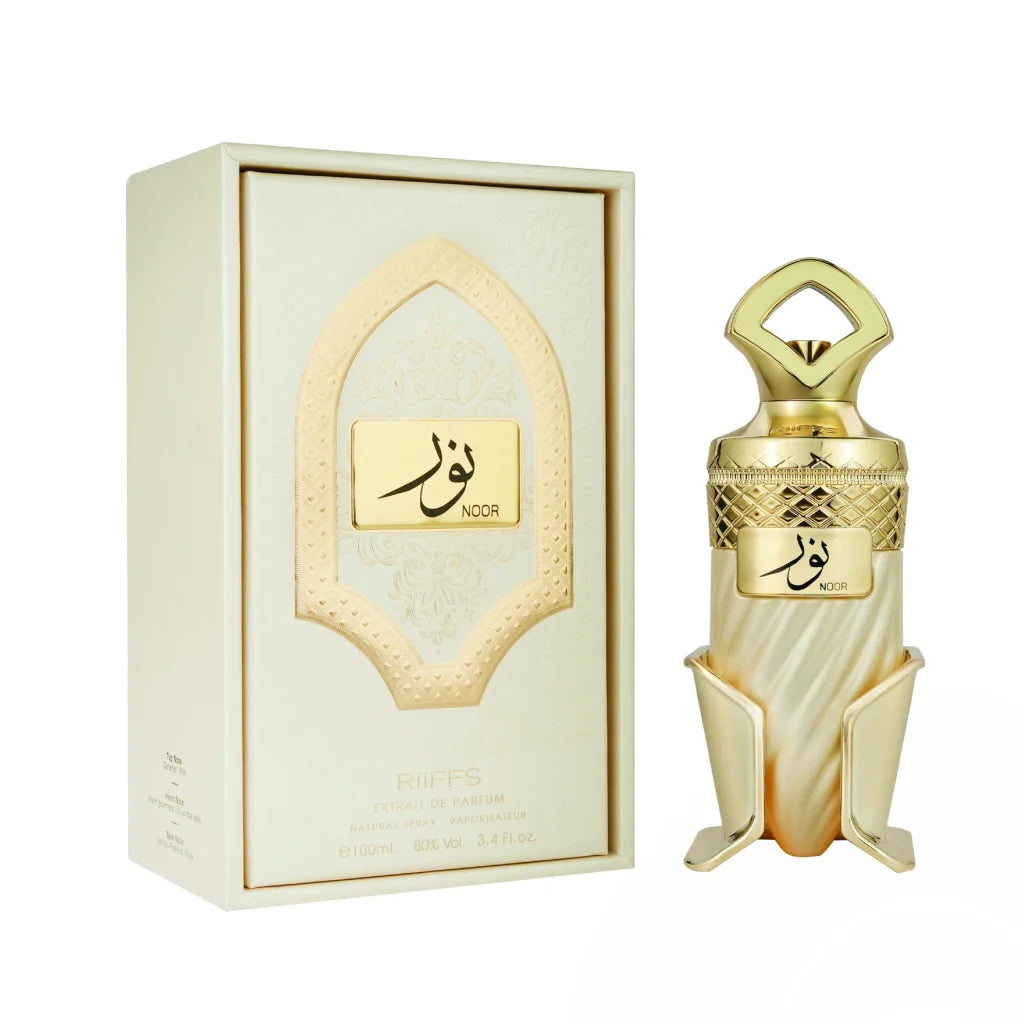 Gouden parfumflesje met sierlijke details voor Zaafaran Mousuf en sillage longevity