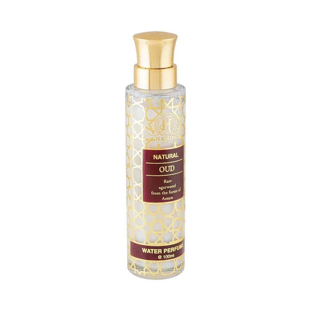 Oud Aquaparfum bottle met gouden accenten, onderdeel van Aquaparfum Hamidi en Hamidi parfum