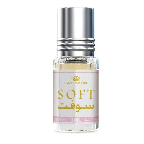 Klein parfumflesje met zilveren dop van al-rehab parfumolie soft en parfumolie top