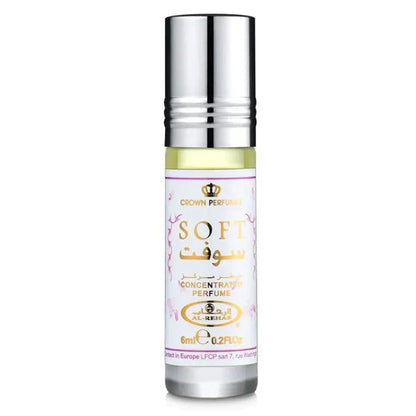 Zilveren parfumroller van Al Rehab Parfumolie Soft met parfumolie top geur