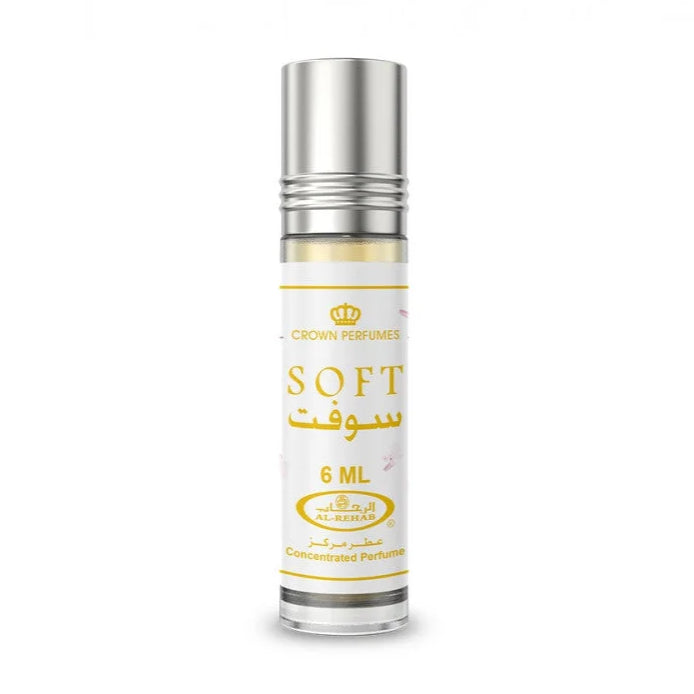 Perfume olie in roll-on flesje van Al Rehab Parfumolie Soft en parfumolie top