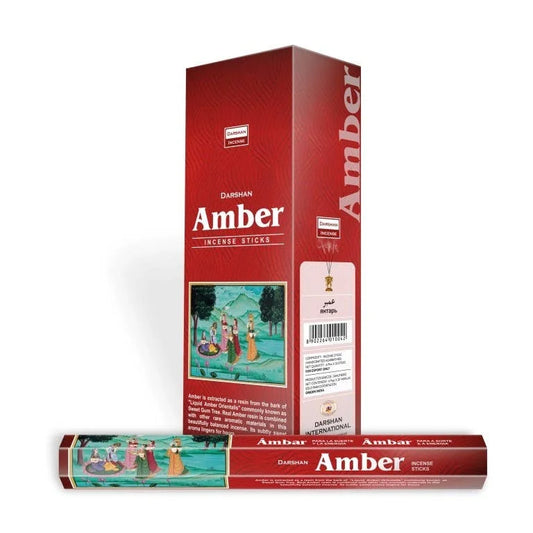 Amber incense sticks van Darshan Amber Hexa door Tree Candle Company