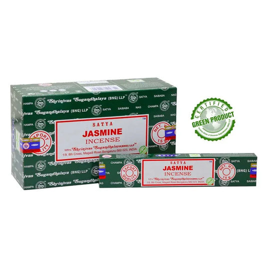 Boxes of Satya Jasmijn Wierookstokjes voor een frisse geur, satya wierookstokjes