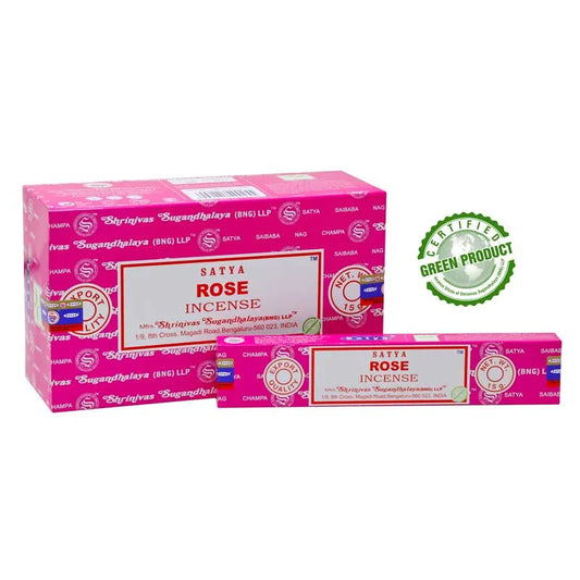Satya Roos Wierookstokjes voor een zachte geur met roos wierookstokjes satya en wierookstokjes satya incense