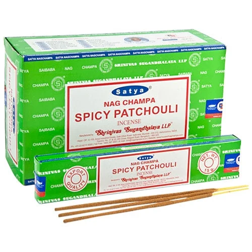Satya Nag Champa Spicy Patchouli wierookstokjes voor een kruidige sfeer